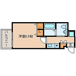 SWISS立花 1Kの間取図画像
