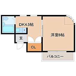 立花スプリングス ワンルームの間取図画像