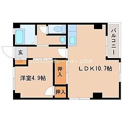 甲武ビル 1LDKの間取図画像
