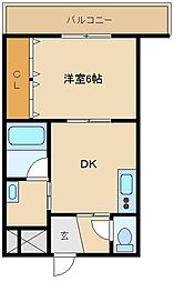 ミスタープレジデント 1DKの間取図画像