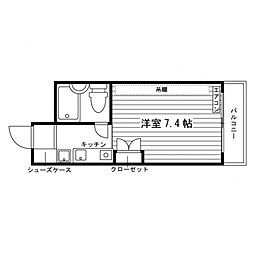 ラ・メール南塚口 1Kの間取図画像