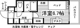 学生会館 Credo maison 西宮上ケ原[食事付き] ワンルームの間取図画像