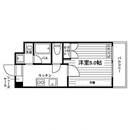 セレッソ夙川 1Kの間取図画像
