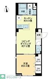 ルミケオ大手町 1階1LDKの間取り