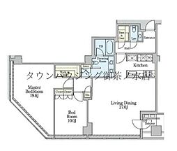 平河町森タワーレジデンス 18階2LDKの間取り