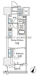 ベルファース神田神保町 4階1DKの間取り