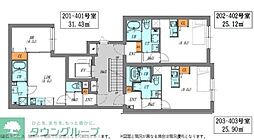 LUORE文京本駒込 4階1LDKの間取り