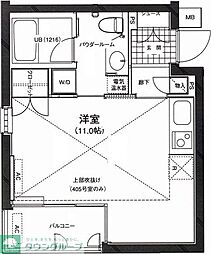 カーサ・デル・ソル小石川 1階ワンルームの間取り