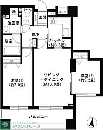 クリオ文京小石川 8階2LDKの間取り