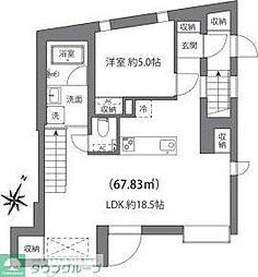 ルクール市ヶ谷払方町（旧ＡＲＫ　ＨＯＵＳＥ　市ヶ谷払方町） 3階1DKの間取り