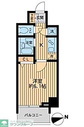 ＨＦ早稲田レジデンスII 7階1Kの間取り