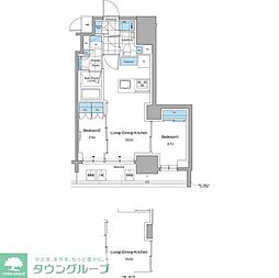 ルフォンプログレ本郷三丁目 2LDKの間取図画像