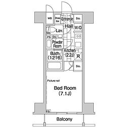 エルスタンザ平河町 6階1Kの間取り