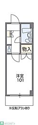 レオパレスＲＸコスモＭ 2階1Kの間取り