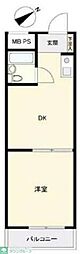 ルーブル小石川 4階1DKの間取り