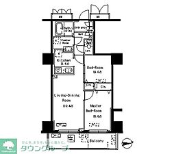 パークアクシス元浅草ステージ 16階2LDKの間取り