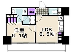 パークアクシス東陽町・親水公園 13階1LDKの間取り