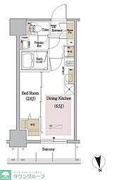 アーバネックス新御徒町 4階1DKの間取り