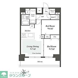 プレサンスブルーム浅草Ｎｏｒｔｈ 9階2LDKの間取り