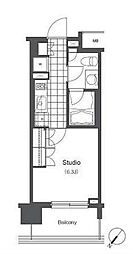 LaSante千駄木 4階1Kの間取り