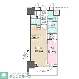 ザ・パークワンズ日本橋人形町 2階1LDKの間取り