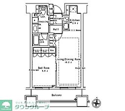 パークアクシス御茶ノ水ステージ 8階1LDKの間取り