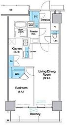 キャナルスクウェア豊洲 2階1LDKの間取り