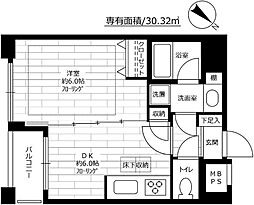 ライオンズシティ千石 1階1DKの間取り