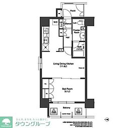 コンフォリア浅草松が谷 12階1LDKの間取り