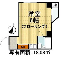 スカイコート後楽園第2 7階ワンルームの間取り