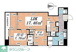 パークルール大手町 11階2LDKの間取り