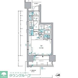 セントラルプレイス新宿御苑前 4階ワンルームの間取り