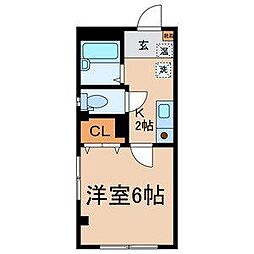 ペントス神田五軒町 3階1Kの間取り