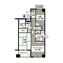 ボヌール尾久橋通り 2階2DKの間取り