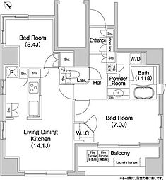 コンフォリア本駒込 9階2LDKの間取り