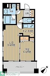 ＣＩＴＹ　ＳＰＩＲＥ　三ノ輪 2階1LDKの間取り