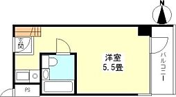 アネックス茗荷谷 5階ワンルームの間取り
