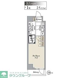 アジールコート両国北斎通 4階1Kの間取り