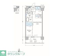 アーバネックス森下II 5階1LDKの間取り