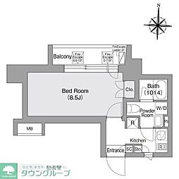 コンフォリア・リヴ森下MUTIO 1Kの間取図画像