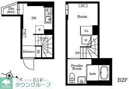 プレニーズ護国寺PREMIER 1DKの間取図画像