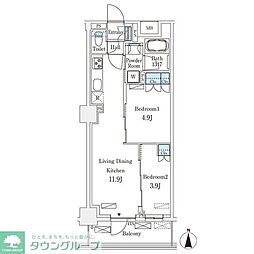 フロンティアレジデンス錦糸公園 2LDKの間取図画像