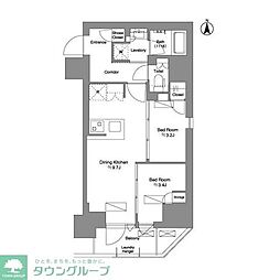 Brilliaist新御徒町 2DKの間取図画像