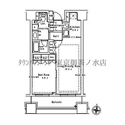 パークアクシス御茶ノ水ステージ 1LDKの間取図画像