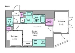 RESIDIA御茶ノ水PLACE 1LDKの間取図画像