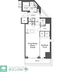 アイフラット文京本駒込 1LDKの間取図画像