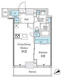 Primal御茶ノ水 1LDKの間取図画像