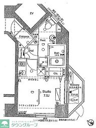 アーバイル九段下ミッドシティ ワンルームの間取図画像