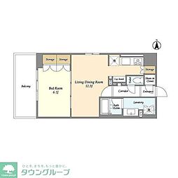 コンフォリア浅草松が谷 1LDKの間取図画像