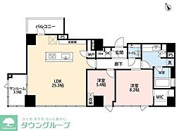 希神楽坂テラス(マレ 2LDKの間取図画像